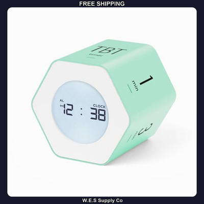 mooas Multi-Hexagon Clock Timer Cube Backlight Count Up Down Mint