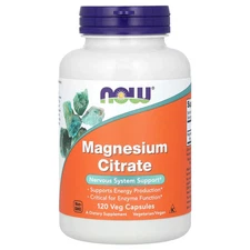 Now Foods Magnesium Citrate 120 Veg Capsules GMP Quality Assured, Kosher, Vegan,