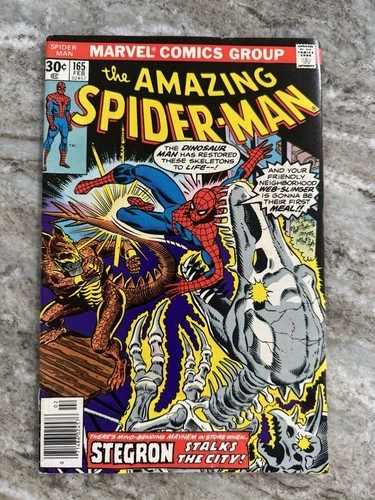 Amazing Spider-Man #165 Stegron & Lizard App. 1977 FN/VF 🔥🕷️