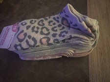 Leopard Women s No Show Ankle Socks 10 Pack Pink/Grey/Cream Shoe Sz 5-10
