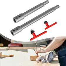 2x 7”&10” Forstner Bit Extension with Chuck Press Wrench Key for Furniture