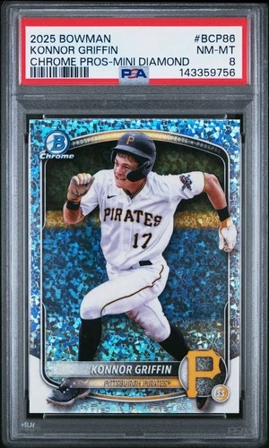 2025 Bowman Konnor Griffin Chrome Mini Diamond Refractor #BCP-86 PSA 8