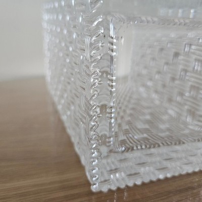 TIFFANY & CO Woven Basket Weave Square Crystal 10