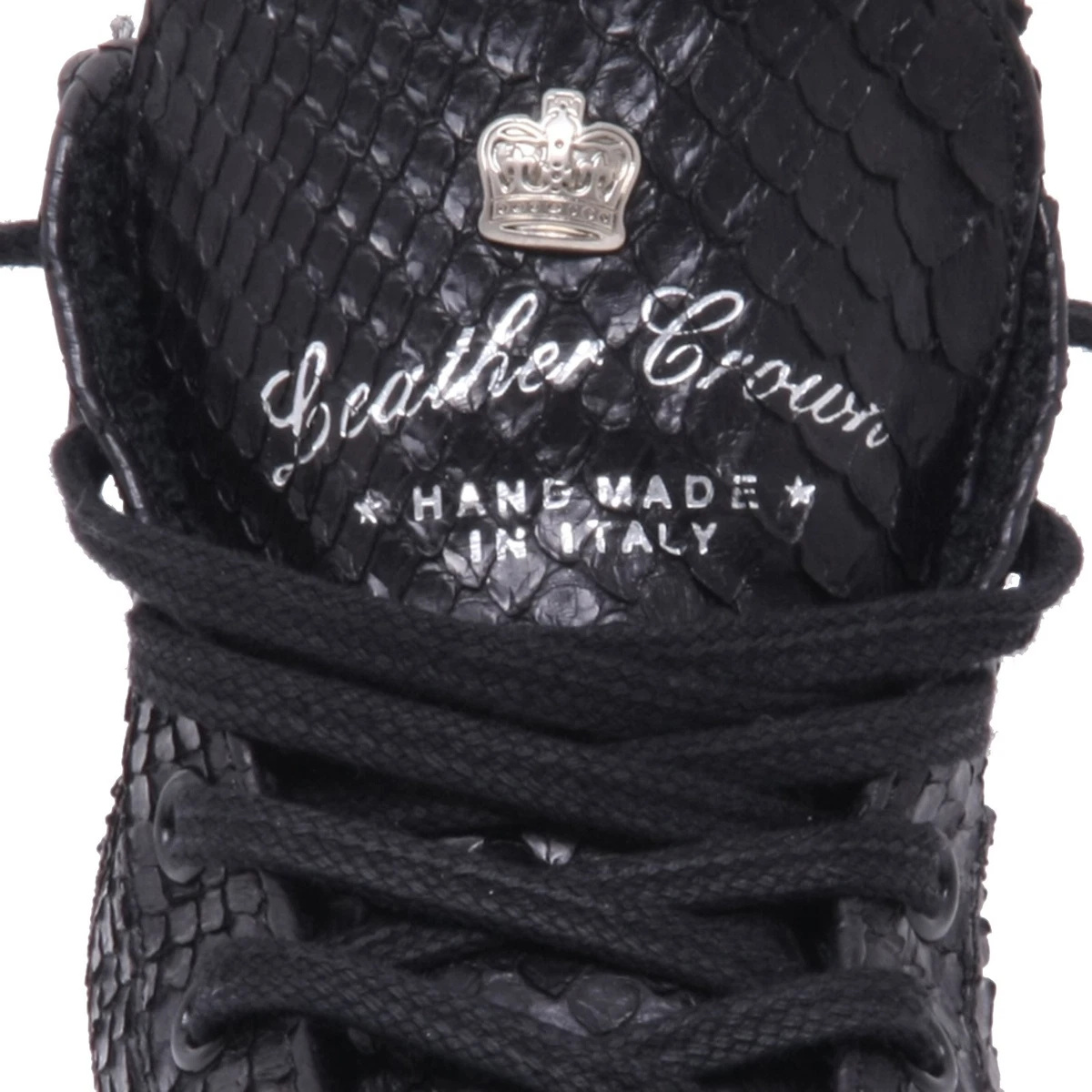 B2930 sneaker alta donna LEATHER CROWN scarpa stampa pitone nero shoe woman