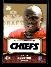 Justin Houston RC: 2011 Topps Rising Rookies Gold Parallel Rookie Card #159. rookie card picture
