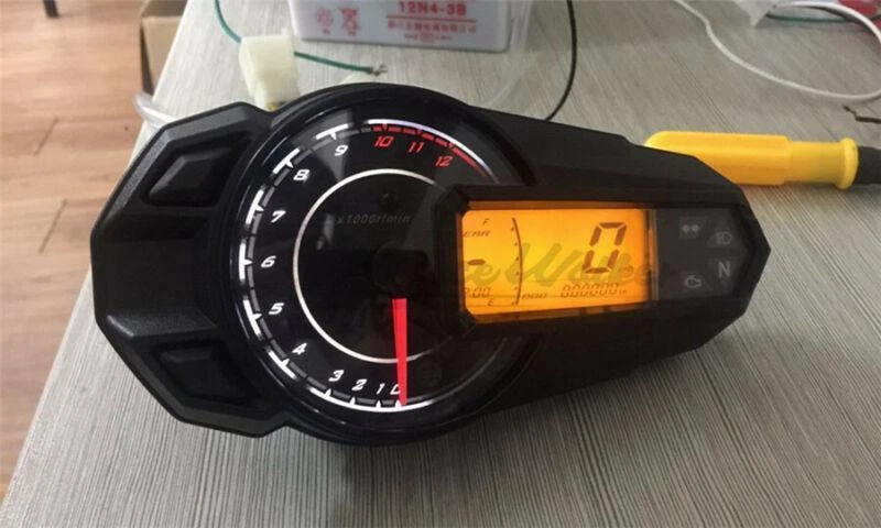 12000RPH Moto Universal LCD Digital Velocímetro Tacómetro Odómetro Medidor Foto 2 de 4