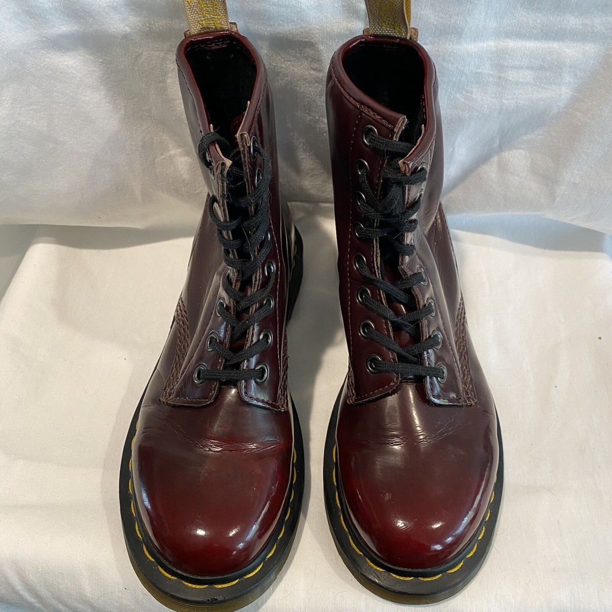 Dr. Martens 1460 Vegan Cherry Red Boots, Mens Size 5, Women Dr. Martens 1460 Vegan Cherry Red Boots, Mens Size 5, Women