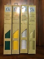 Crafters Vinyl Permanent Set of 4 Silver&Gold Glitter,green,yellow 12" x 48"each