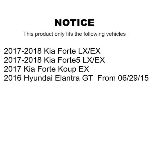 For Kia Forte Hyundai Elantra GT Front Rear Ceramic Pad & Coated Brake Rotor Kit - Picture 2 of 18
