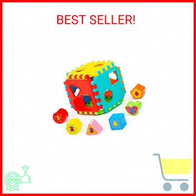Polesie Shape Sorting Cube with 6 Number Blocks, Safe for Kids Shape Sorter, Bes