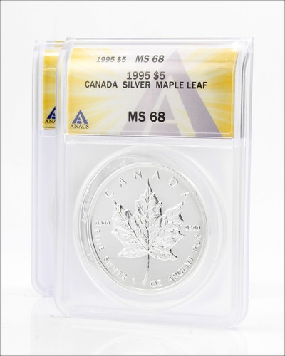 1995 MS 68 ANACS CANADA $ 5,9999 moneta foglia d'acero argento - 1 oncia MS68