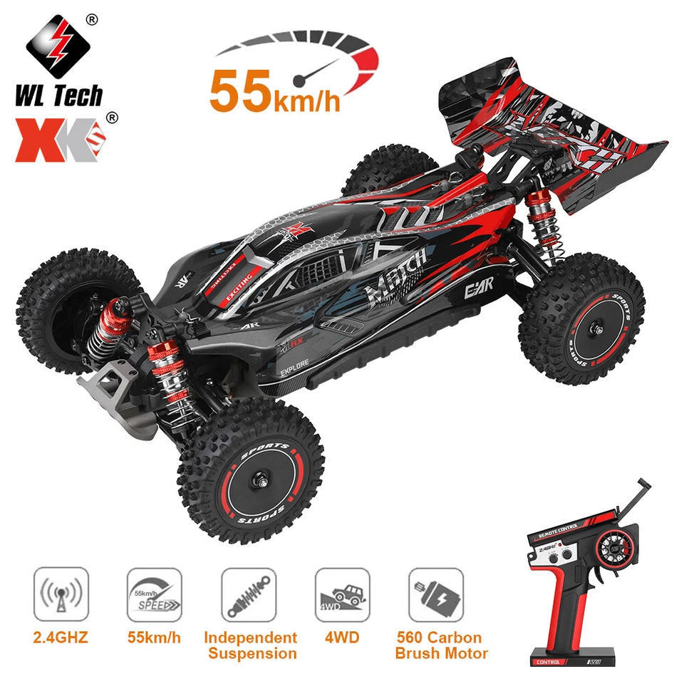 WLtoys XK 124010 RC Racing Car 55KM/H 2.4G High Speed Drift 1/12 4WD RTR Trucks - Image 3 of 4