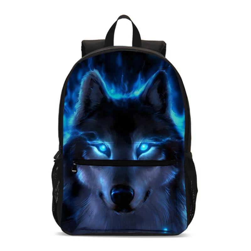 Wild Wolf Students Backpack, School Bag, Back To School Gift
