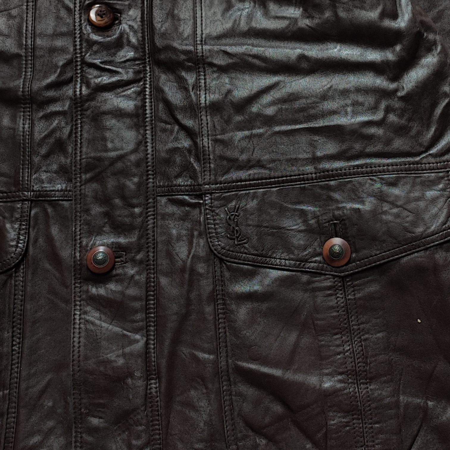 Giacca Vintage Yves Saint Laurent in Pelle