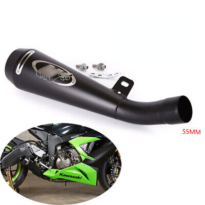 For Kawasaki Ninja ZX6R 2009-2023 Slip-on Muffler Motorcycle 55mm Exhaust  Pipe | eBay