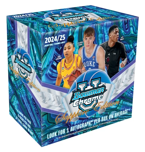 2024-25 Bowman Chrome University Basketball Sapphire Hobby Box New Sealed Preord