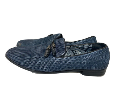 Moretti Black Label Tassel Loafers Slip On Dress-Casual Navy Shoes Mens Sz 11