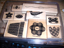 NEW 2002 Stampin -Up FLOWERS FRIENDS STAMP SET WOOD. MOUNTED