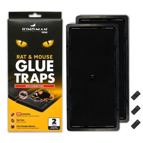 Mouse and Rat Glue Trap/Board (Large Size) (2 Pack / 4 Traps) Rodent Trap Saf...