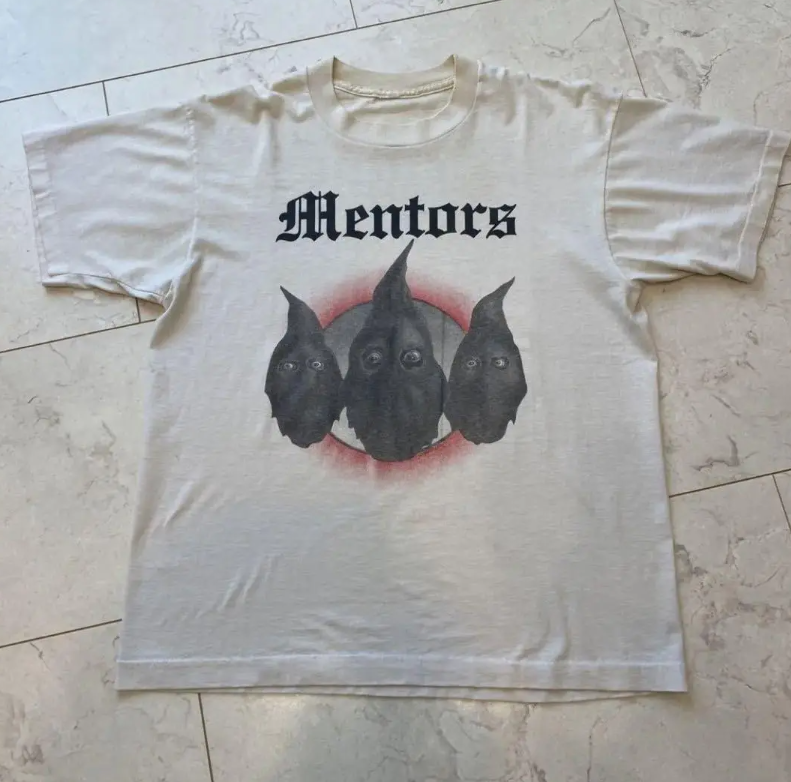 Vintage Mentors Band Cotton T-Shirt for Men & Women - White Full Size BL348