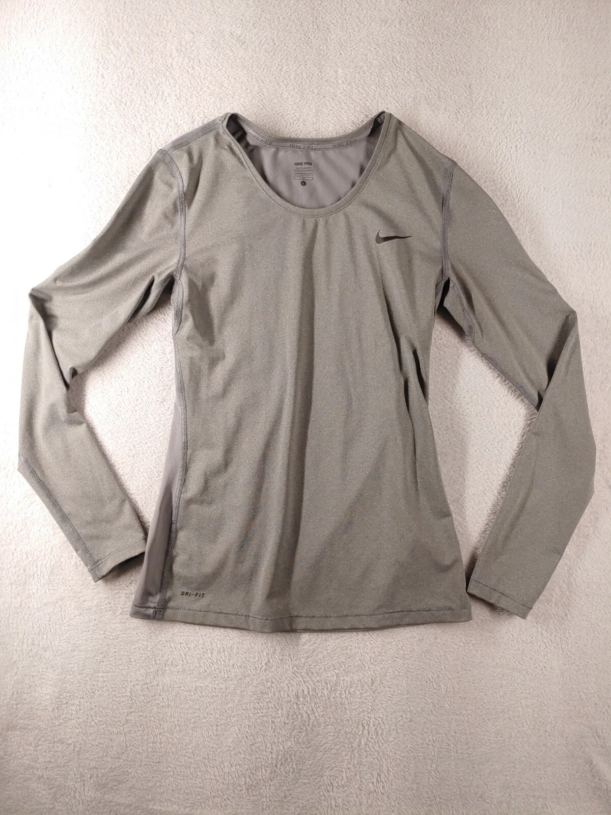 NIke Pro Long Sleeve Base Layer Top Women's size Large, Gray