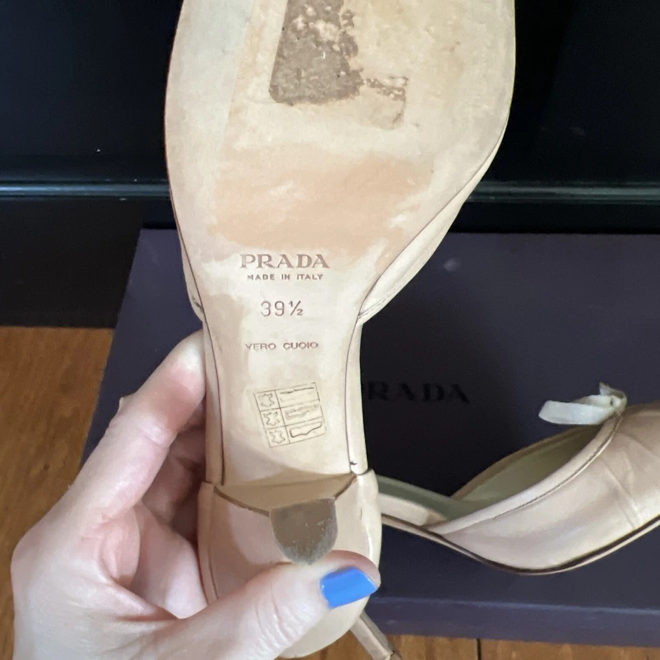 Prada Valarie Donna Old Baby Pesco 39.5 Tacones Rosa Foto 4 de 4