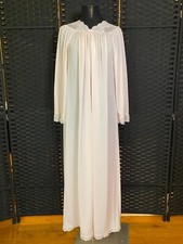 Vintage SHADOWLINE Long Peachy PINK NIGHTGOWN Size Small Semi SHEER Nylon Gown
