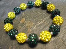 Green Bay Packers- Bling- Crystal-Rhinestone-Green/Yellow-Bracelet