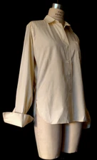 Vtg 60s MCM Women's DRESS SHIRT BLOUSE "MAN TAILORED" FRNH CUFF by LADY HATHAWAY