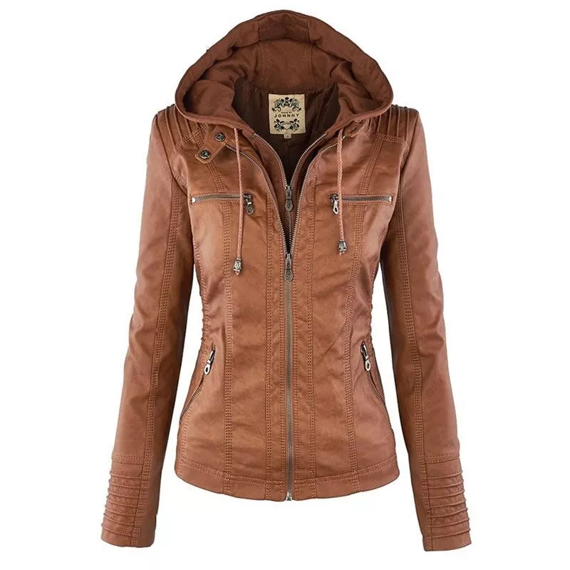 Chamarras de best sale cuero con capucha