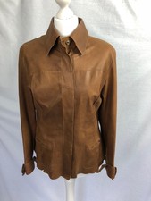 Womens Leather Suede Shirt Reversible Size 10 Tan James Lakeland 