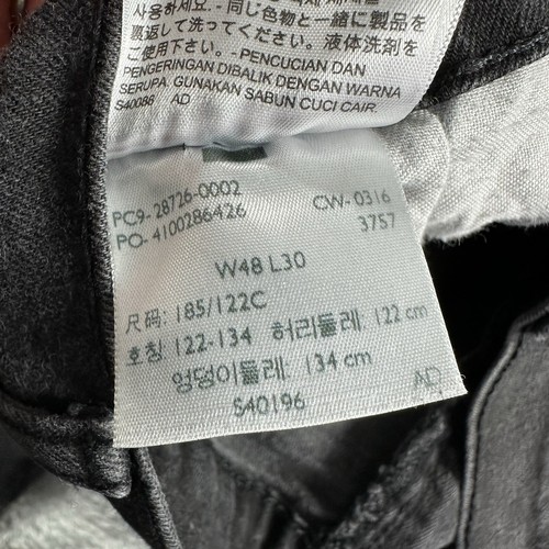 Jeans Levi's 514 Nero Uomo 48x30 Vestibilità Dritta Elasticizzato Clean Fade Goth Retrò - Foto 7 di 11