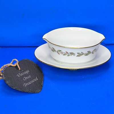 Noritake GLENLEAF 6660 Leaves & Berries Sauciere + Ständer * Vintage 60er sehr guter Zustand