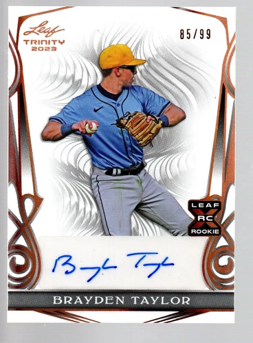 2023 Leaf Trinity Autograph Bronze Foil #BA-BT2 Brayden Taylor 85/99