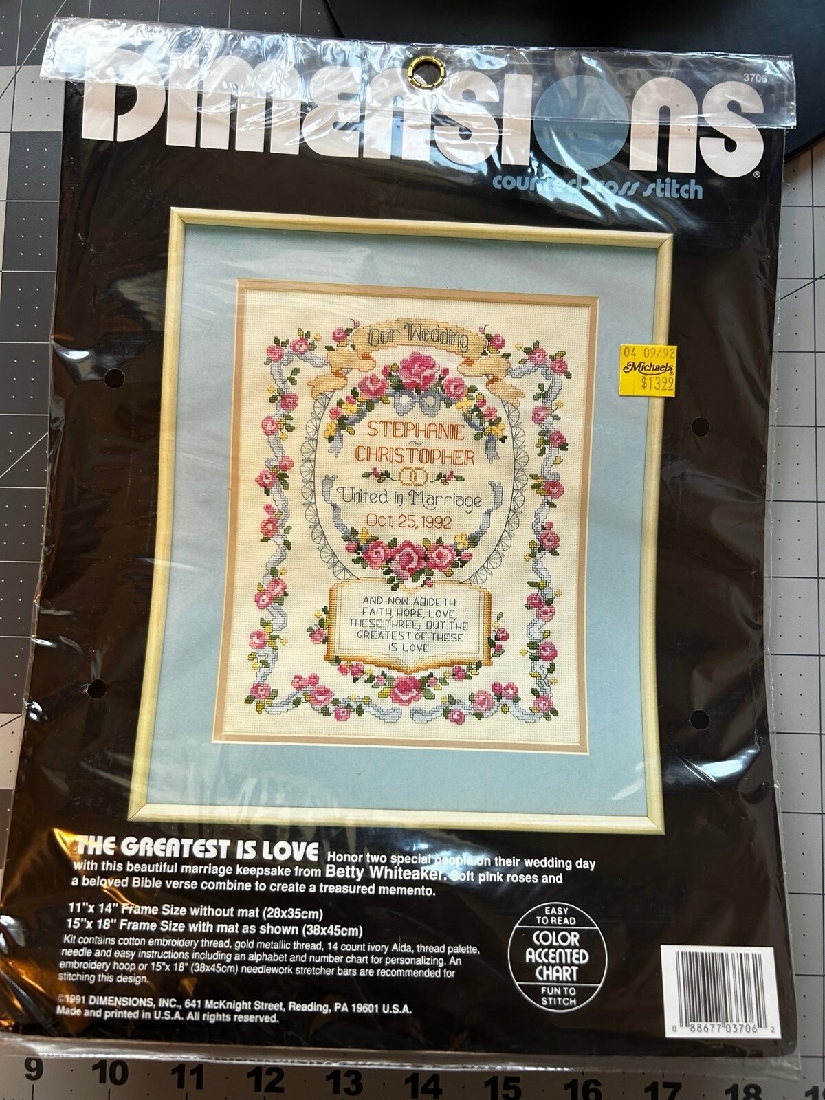 Dimensions Cross Stitch kit Wedding Day Personalizable kit