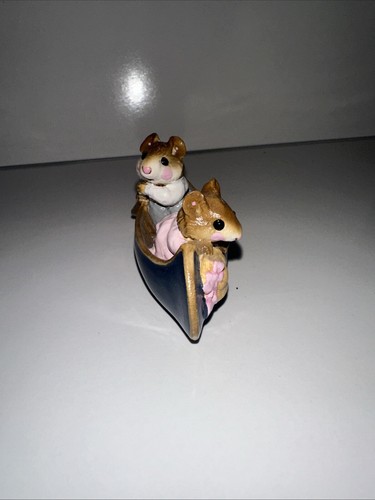 Wee Forest Folk Retired MS-11 Two in a Canoe (Blue) - Picture 2 of 5