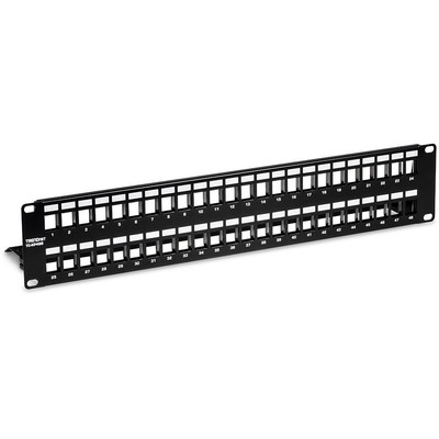 TRENDnet TC-KP48S (v1.0R) 48-Port geschirmter Keystone 2HE HD Patchpanel-Rohling