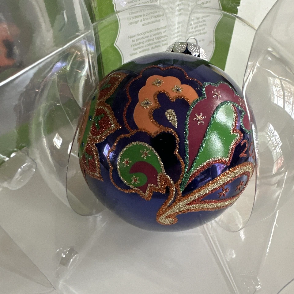 Vera Bradley Lote De 2 Adornos De Navidad Paisley NUEVO 2012 Foto 2 de 4