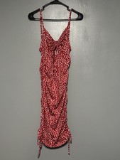 Shein Women's Red Floral Spaghetti Strap Dress Size Medium