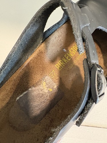 BIRKENSTOCK PARIS Mary Jane Flat Strap Shoes Leather Black READ Sz 37/ US 6-6.5 - Picture 9 of 9