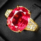 24K Gold 925 Sterling Silver Rings Twinkling Pink Padparadscha Sapphire 6.50Ct
