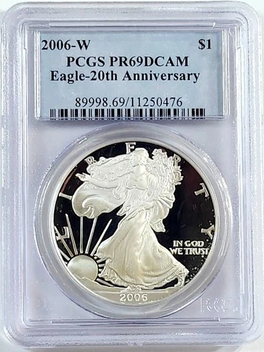 2006-W Proof American Silver Eagle PCGS PR 69 DCAM Ultra Deep Cameo