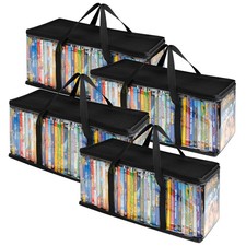 Stock Your Home DVD Storage Bags Set of 4 Media Organizer Bag for DVDs, CDs...