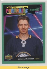 2020-21 Upper Deck UD Portraits Rookies Green Jonas Johansson #P-92 READ 0f9h