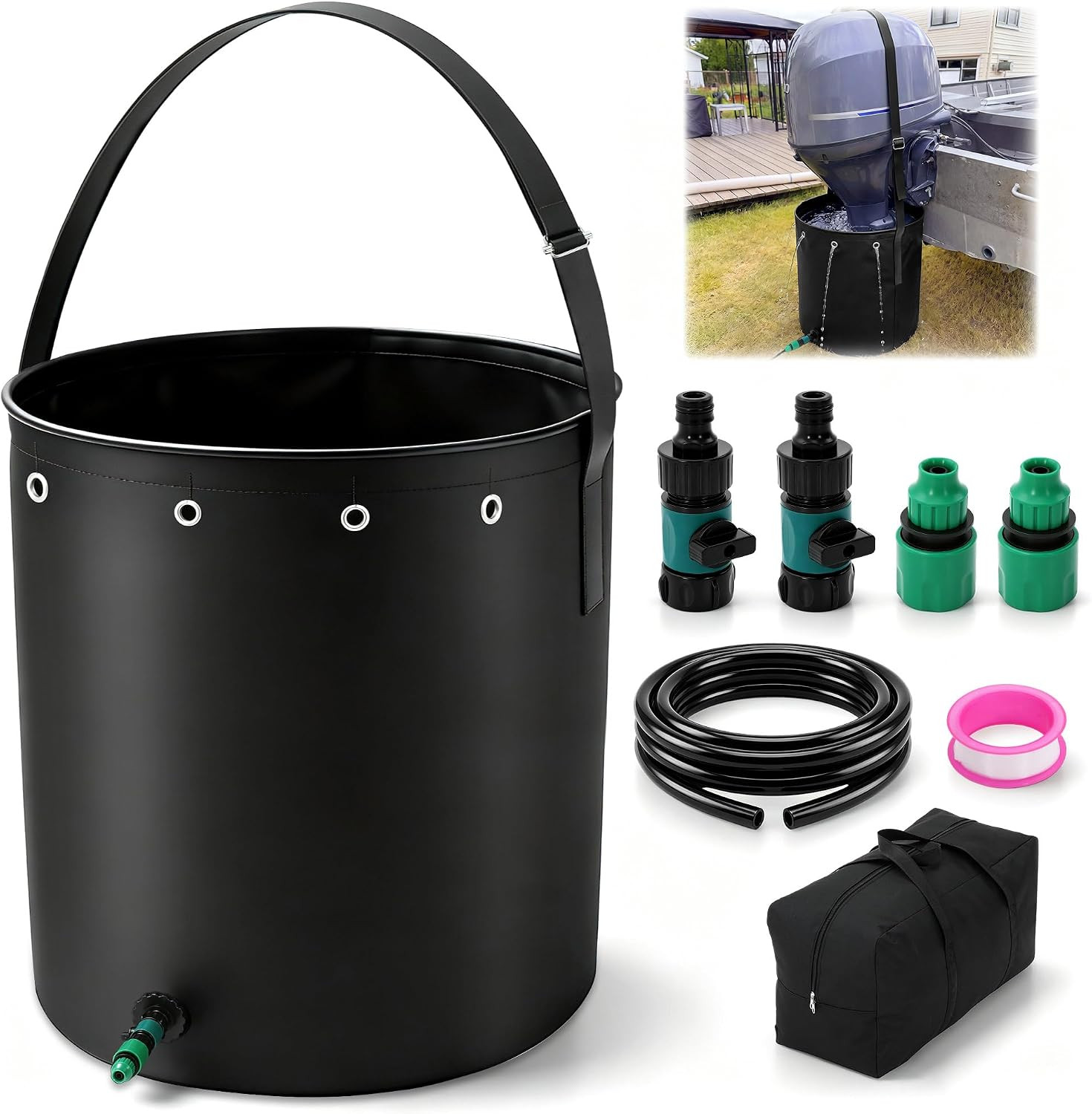 Outboard Motor Flushing Bag on Land Fits Outboards up to 350HP