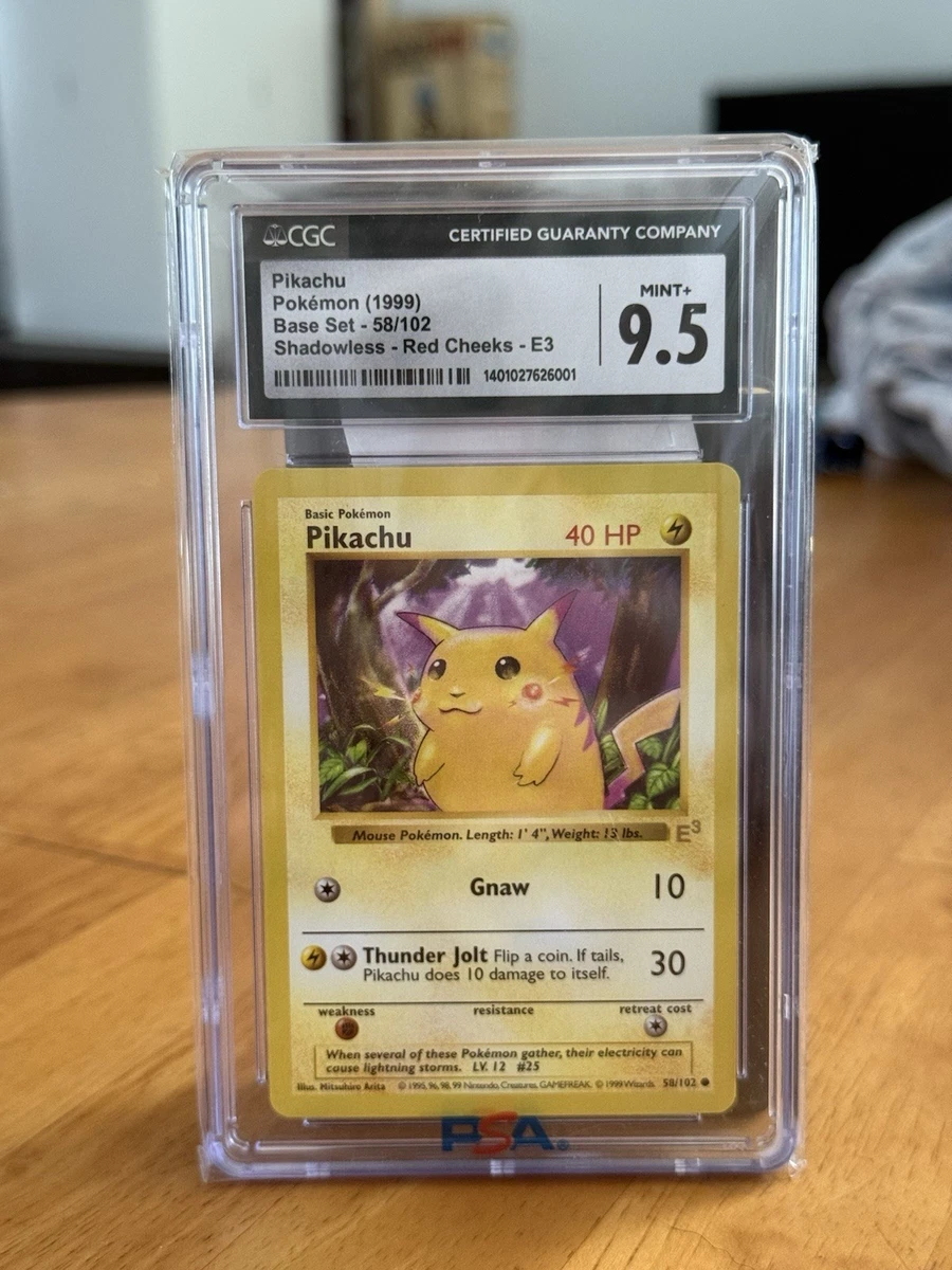 Pokémon TCG Base Set Pikachu Grade 9.5 Individual Collectible Card