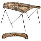 KNOX 2 Bow Bimini Tops for Boats, Boat Canopy Kit, 900D Canvas (Camouflage)