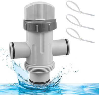 Dual Split Hose Plunger Valve with 3 Zip Ties for Intex Pool Hoses