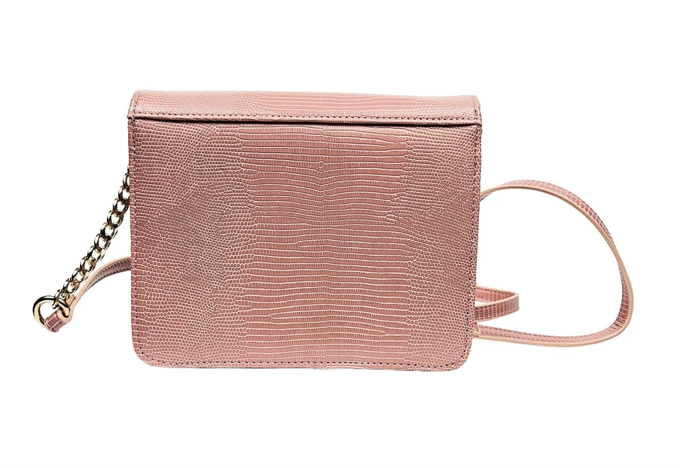 Carvela Pink Textured Crossbody Bag New No Tags Gold Logo Designer Shoulder... - Image 2 of 4