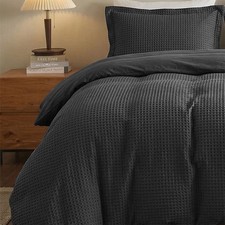 Easthome Waffle Weave Cotton Duvet Cover - 100 Cotton Duvet Cover Set For